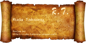 Ruda Taksony névjegykártya